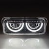 Freightliner Classic Half Moon Rectangular Blackout Headlight Assembly - Half Moon On