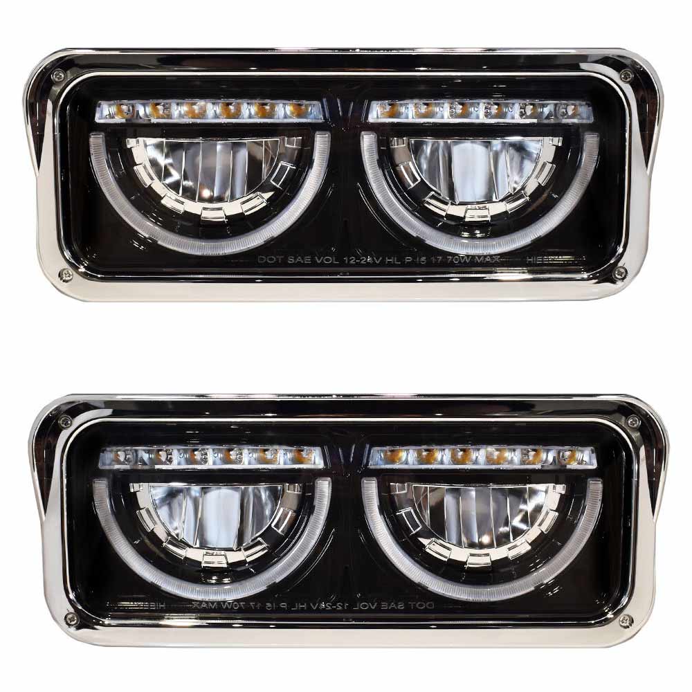 Kenworth T600 T800 W900B W900L Half Moon Rectangular Blackout