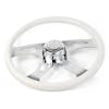 18" Vibrant Color Wood Steering Wheel - White