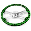 18" Lightning Design Steering Wheel - Green Lighting