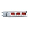 Stainless Steel Mud Flap Hangers With 3 Rectangle Spyder LEDs Lights - Red Lens