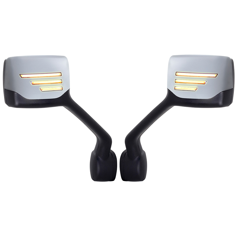 Kenworth T680 Peterbilt 579 Chrome Hood Mirror With 3 Line LED