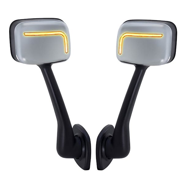 Freightliner Cascadia 2008-2017 Chrome 1 Line LED Turn Signal Hood Mirror - Default