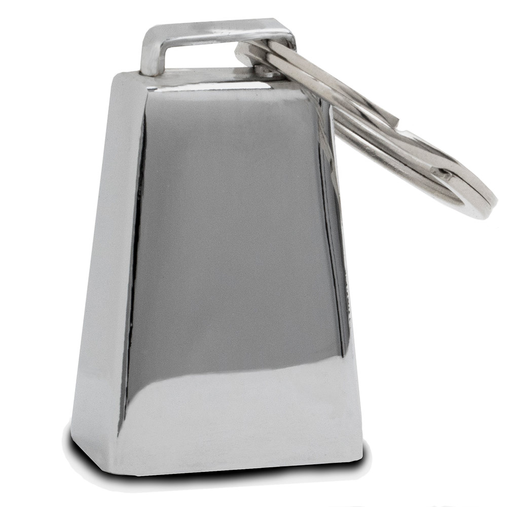 LT Easiyl 4-Pack Metal Leather Cowbell Keychains - Retro Mini Bell Pendant, 14cm, For Backpack, Hiking, Pets (Black & Brown)