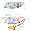 International Durastar Chrome Projector LED Headlight Assembly Diagram