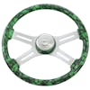 18" Big Skull Print SCI Steering Wheel - Green