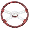 18" Big Skull Print SCI Steering Wheel - Red 