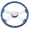 18" Big Skull Print SCI Steering Wheel - Blue