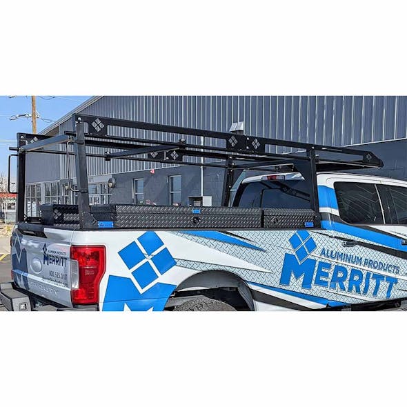 Aluminum Texture Black Ladder Rack - Truck