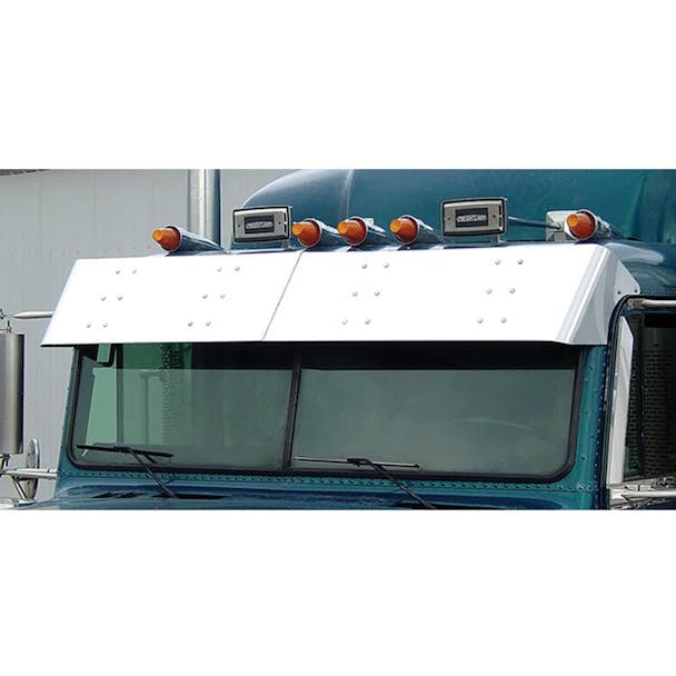 Freightliner Classic FLD 13.5" Flat Top Visor With Door Mounted Mirrors