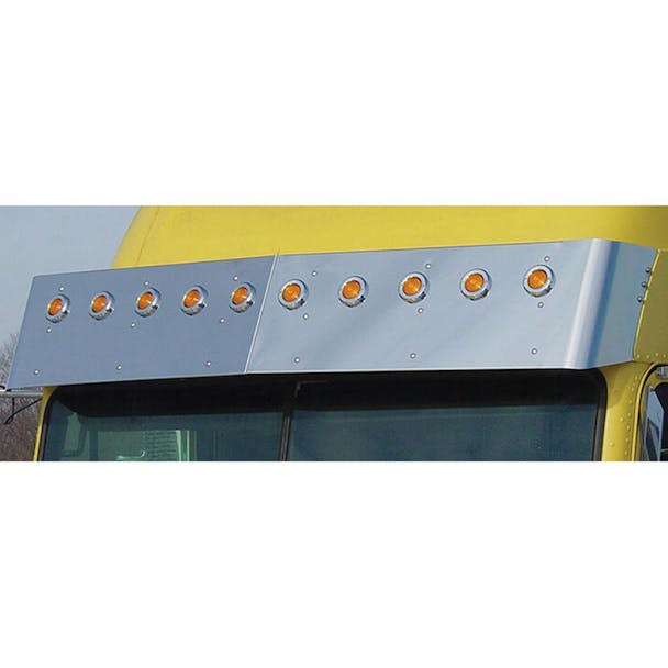 Freightliner Classic FLD 16.5" Condo And Mid-Roof Drop Visor With Light By RoadWorks