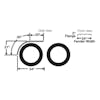 60" 16 Gauge Half Tandem Fender Ribbed Stainless Steel With Flange - Diagram