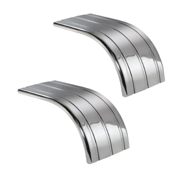 60" 16 Gauge Half Tandem Fender Ribbed Stainless Steel With Flange