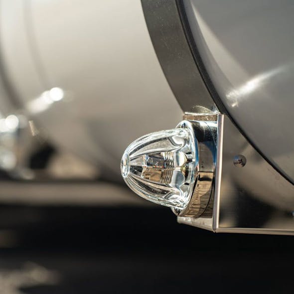 Peterbilt Fuel Tank Bracket With 1 Watermelon Light Hole - Mounted Angle