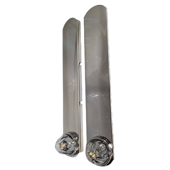 Peterbilt 15" Rear Air Cleaner Bracket Pair With Radius Ends 1 Watermelon Light Hole - Thumbnail