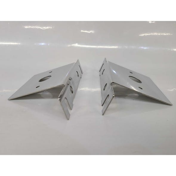 Kenworth Stainless Steel 15" Rear Air Cleaner Bracket Pair With Radius Ends 1 Watermelon Light Hole - Side