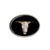 Longhorn Belt Buckle - Black Oval