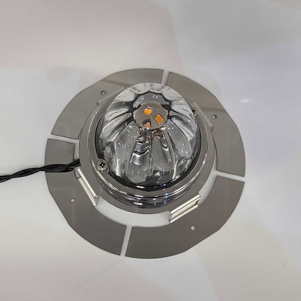 Stainless Steel Donaldson Push Top Style Tape Mount Breather Light Bracket Pair With 1 Watermelon Light Hole - Side