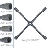 4 Way Truck Tire Iron Lug Wrench (48726) - dimensions