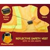 Safety Vest with Reflective Strips and 16 LED Lights (48731) - diagram
