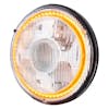 High Power 7" Projection LED Light with Dual Color Halo & Classic Lens (UPI31499) - Amber halo angle