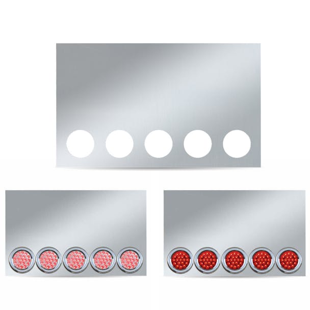Trux 20" Drop Stainless Steel Rear Center Panel With 5 Light Holes- default