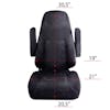 Volvo Semi Truck Premium  Orthopedic High Back Seat Cover - Measurements