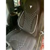 Kenworth High Back Semi Truck Premium Cloth Orthopedic Seat Cover - blk gry