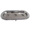 Universal Stainless Steel Oval Light Plate Adapter with 3 LED Holes 3/4" (100642) - plate and trim
