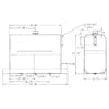 Upright 50 Gallon Fully Baffled Steel Hydraulic Reservoir - dimensions