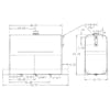 Upright 70 Gallon Fully Baffled Steel Hydraulic Reservoir - dimensions