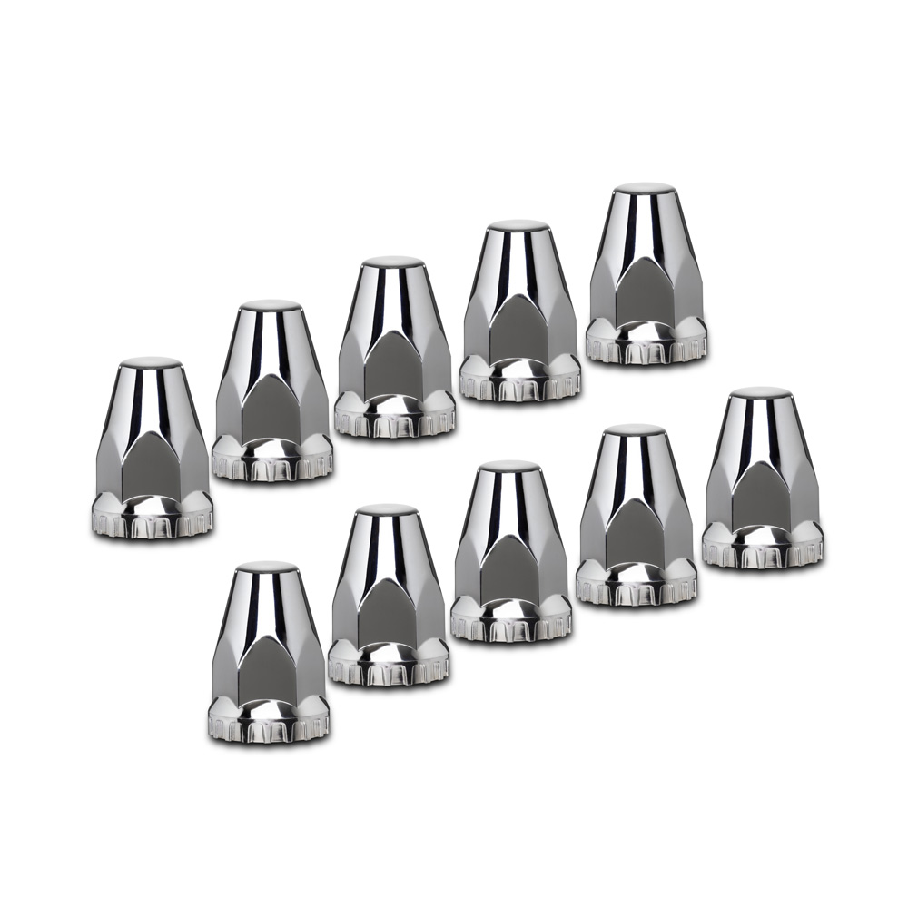 NOśWEA kurocap_logoleather 33mm Chrome Thread-On Lug Nut Covers With Flange 10 Pack - Raney's