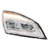 Freightliner Cascadia Chrome High Power LED Headlight 2018-2023 - passenger side -  light on