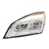 Freightliner Cascadia Chrome High Power LED Headlight 2018-2023 - driver side - light on