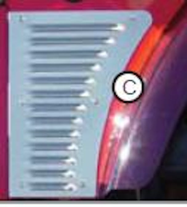 International 9900Ix Hood Extensions with Louvers Bolt Mount By RoadWorks