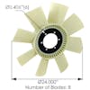 Universal 24" Fiberglass Engine Fan Blade Replacement (100850) - dimensions