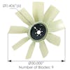 30" Nylon Engine Fan Blade Replacement with 9 Blades (100848) - dimensions