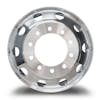 22.5" x 8.25" Alcoa Style Machined Finish Wheel With 10 Round Hand Holes FRONT