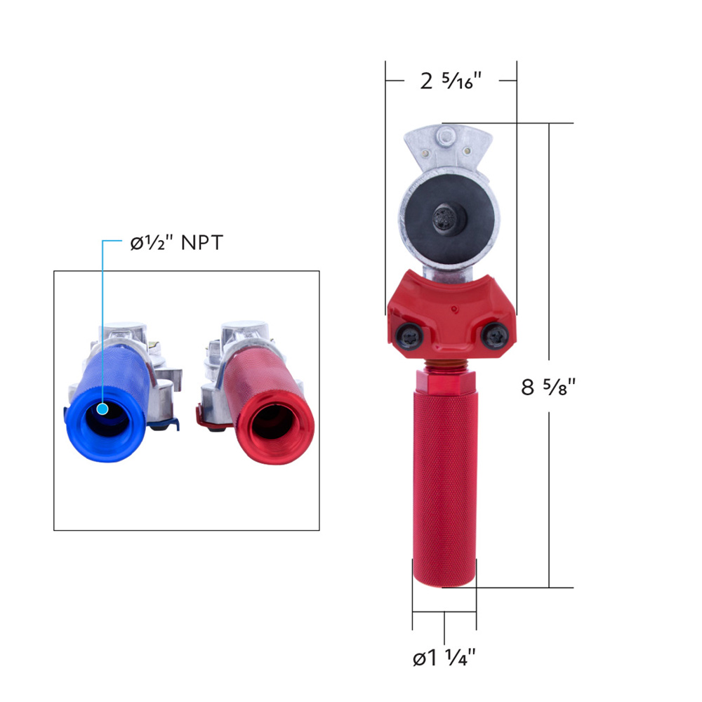 Gladhand With Extension Grip Pair - Raney's Truck Parts