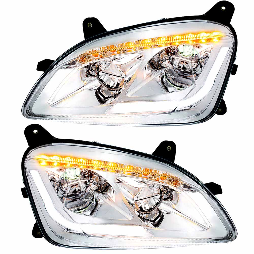 INDI KATO ライトハーネス ハロゲンライト　チューンナップ　ラリー Peterbilt 579 587 Chrome Full LED Headlight With Sequential Turn