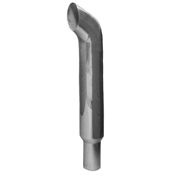 Paccar 7" x 48" Reduced OD Ceramic Lined Chrome Curved Exhaust Stack