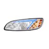 Peterbilt 386 387 Chrome LED Headlight With RGB Position Light Bar Blue