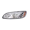 Peterbilt 386 387 Chrome LED Headlight With RGB Position Light Bar Black