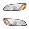 Peterbilt 386 387 Chrome LED Headlight With RGB Position Light Bar - Both