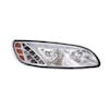 Peterbilt 386 387 Chrome LED Headlight With RGB Position Light Bar Black