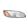 Peterbilt 386 387 Chrome LED Headlight With RGB Position Light Bar White