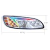 Peterbilt 386 387 Chrome LED Headlight With RGB Position Light Bar Passenger Dimensions