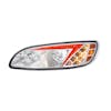 Peterbilt 386 387 Chrome LED Headlight With RGB Position Light Bar Red