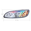 Peterbilt 386 387 Chrome LED Headlight With RGB Position Light Bar Driver Dimensions
