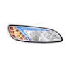 Peterbilt 386 387 Chrome LED Headlight With RGB Position Light Bar Blue